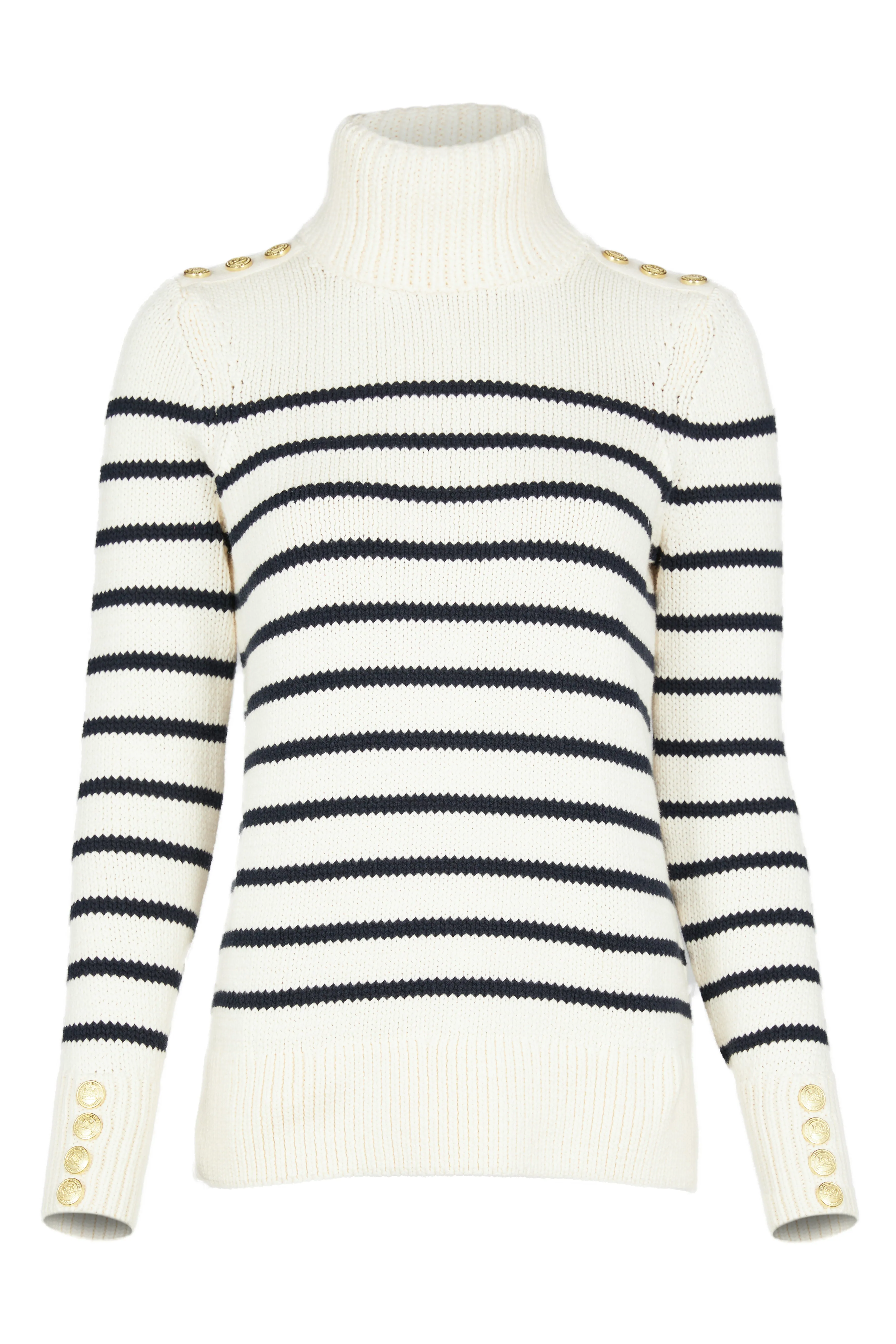 Henley Roll Neck Knit (Natural Ink Navy)