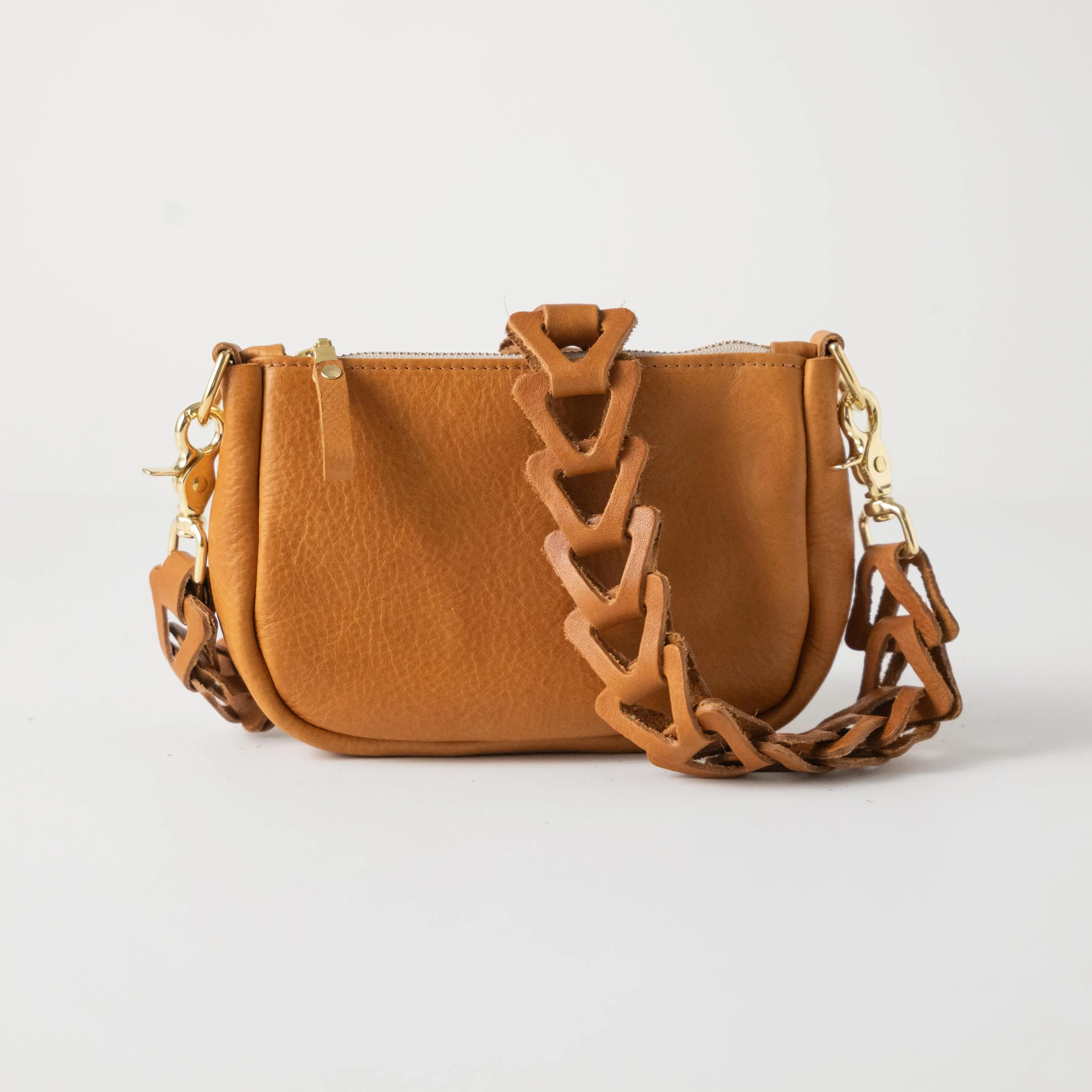 Italian Tan Mini Crossbody Bag