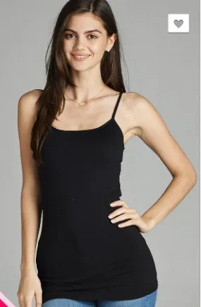 Jackie Long Line Cami Black Curvy