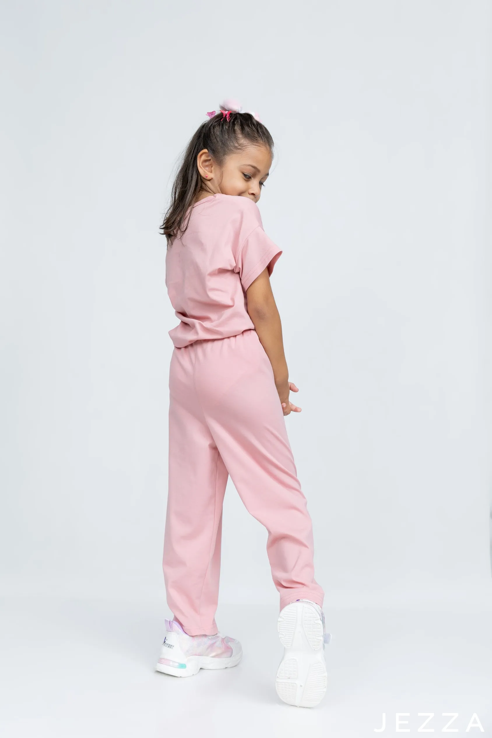 JEZZA Pink Color Kids T-Shirt & Pant Set 44441/44431