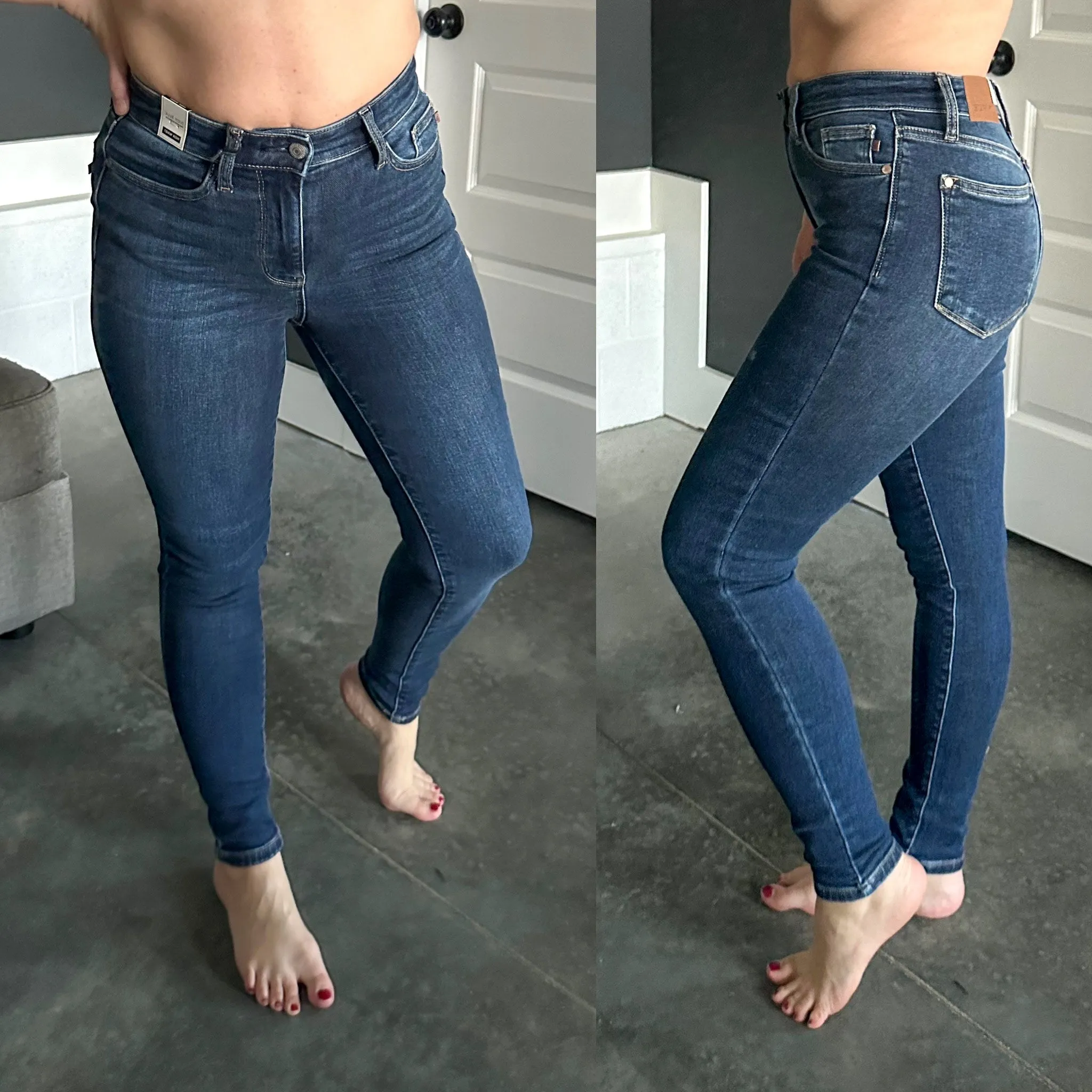 Judy Blue Thermal Skinny Jeans In Dark Wash