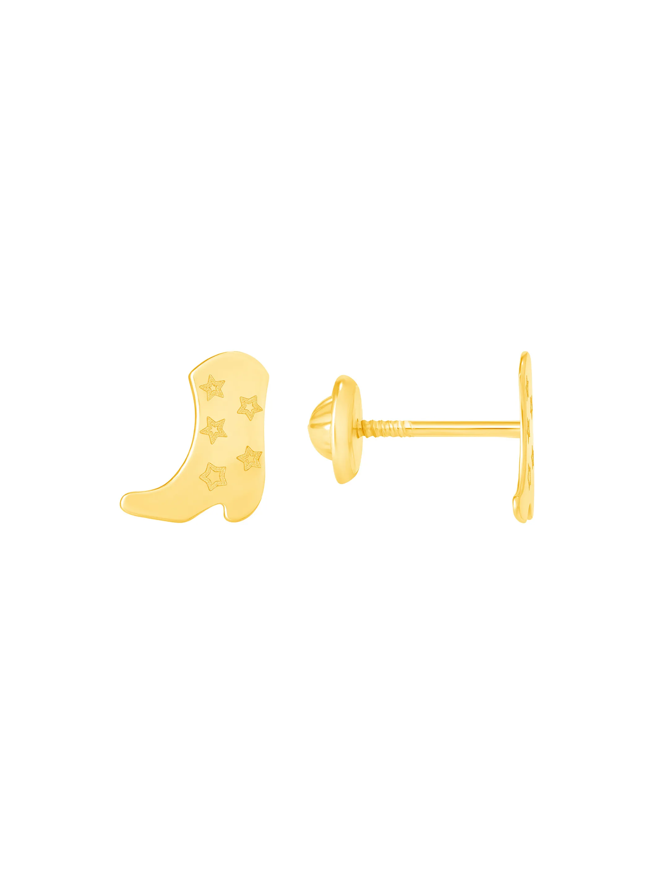 Kid Cowboy Boot Stud Earrings 14K