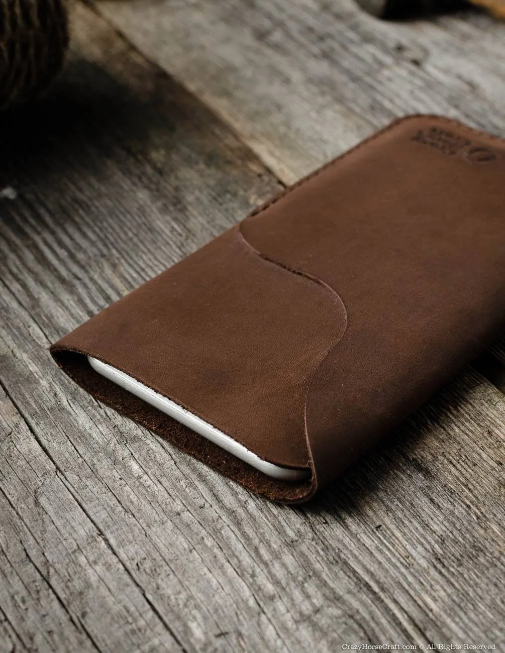 Leather iPhone Case / Wallet with Card Pocket | Wood Brown