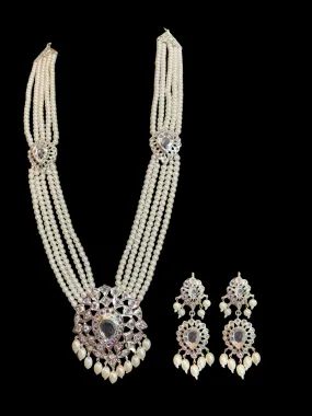 LN167 Rachel pearl  long necklace set , (READY TO SHIP  )