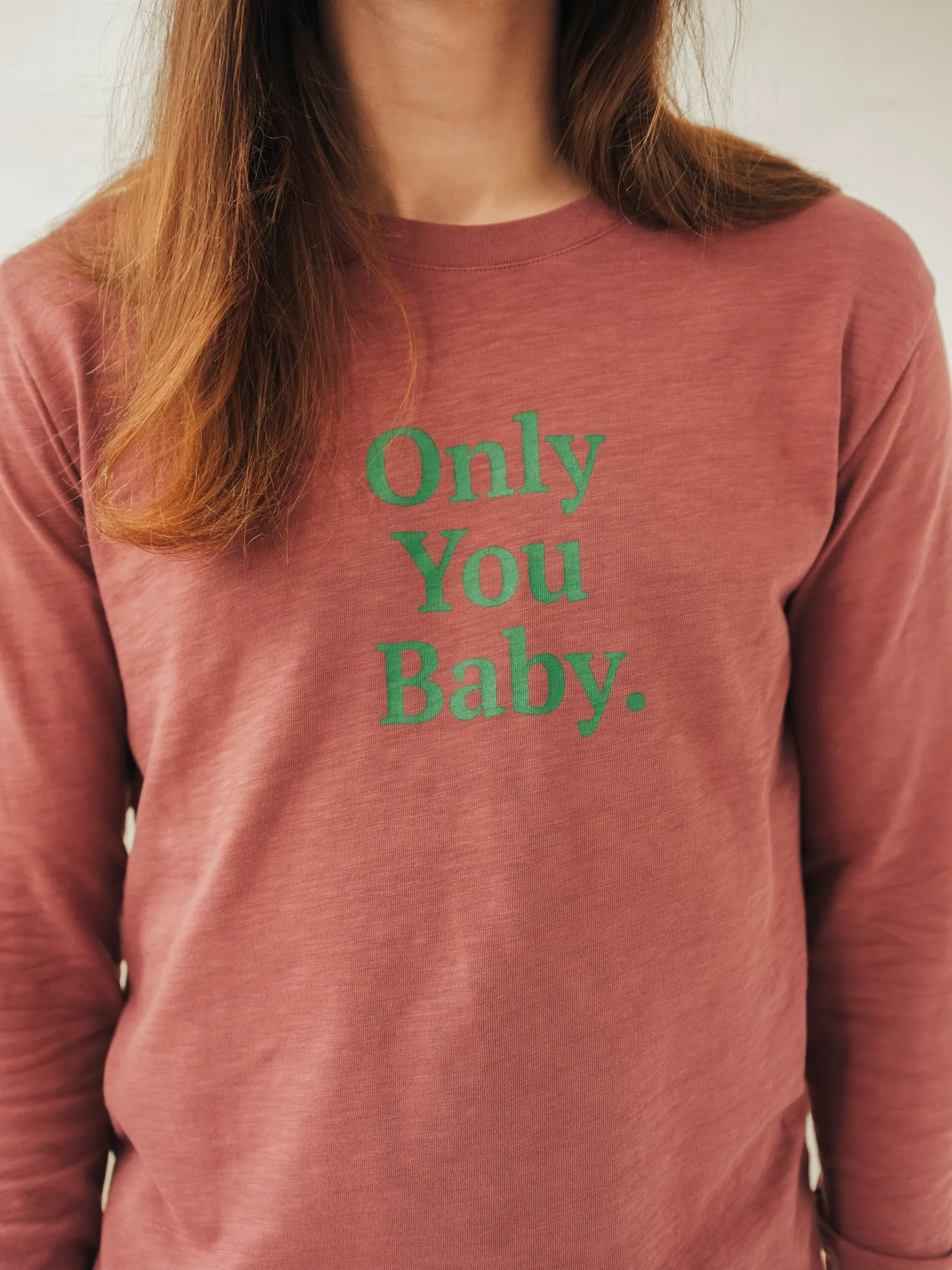 LONG SLEEVE GRAPHIC ONLY YOU BABY AUBERGINE & TURTLE GREEN