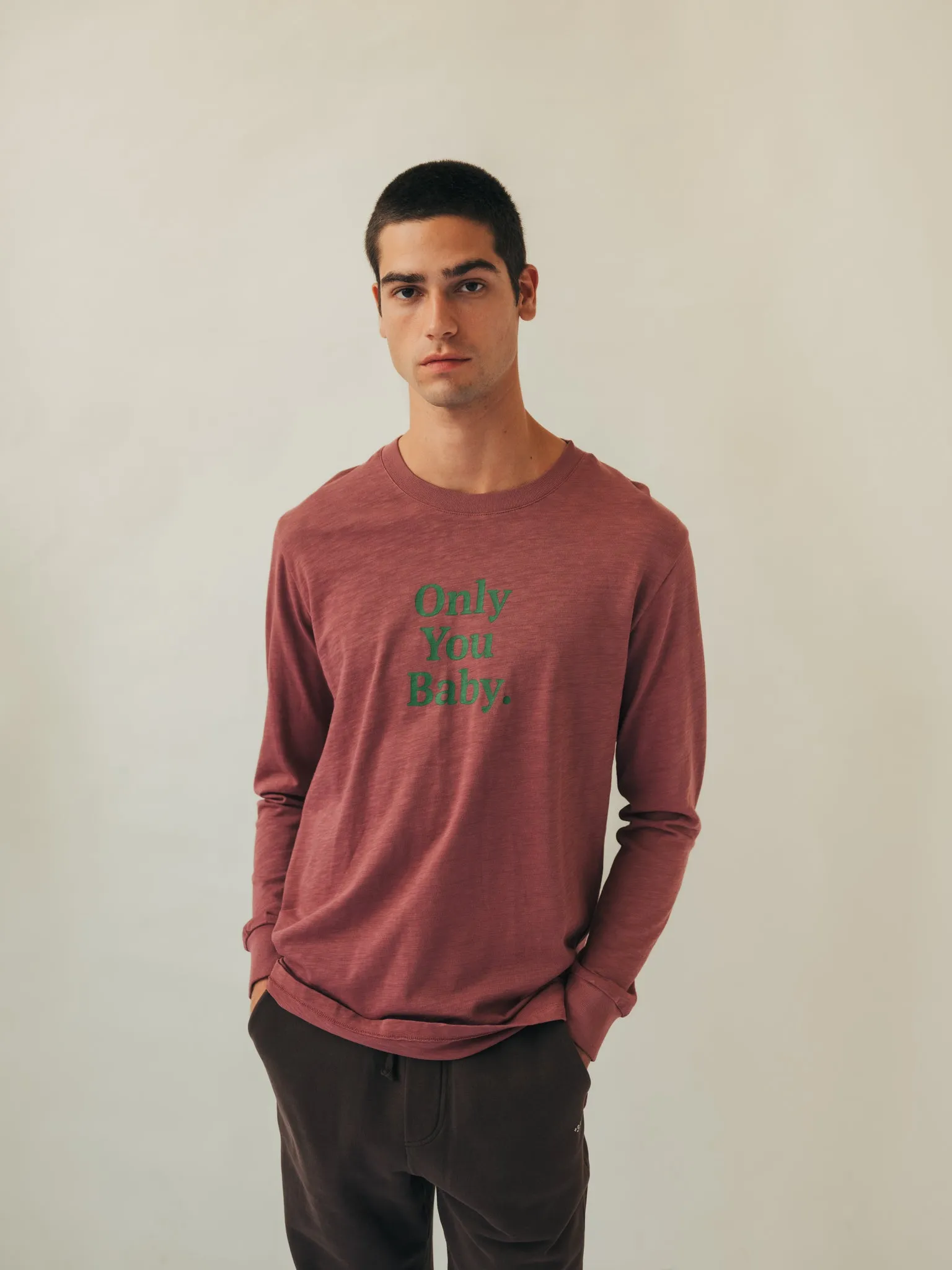 LONG SLEEVE GRAPHIC ONLY YOU BABY AUBERGINE & TURTLE GREEN