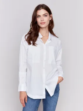 Loose Fit Poplin Shirt - White