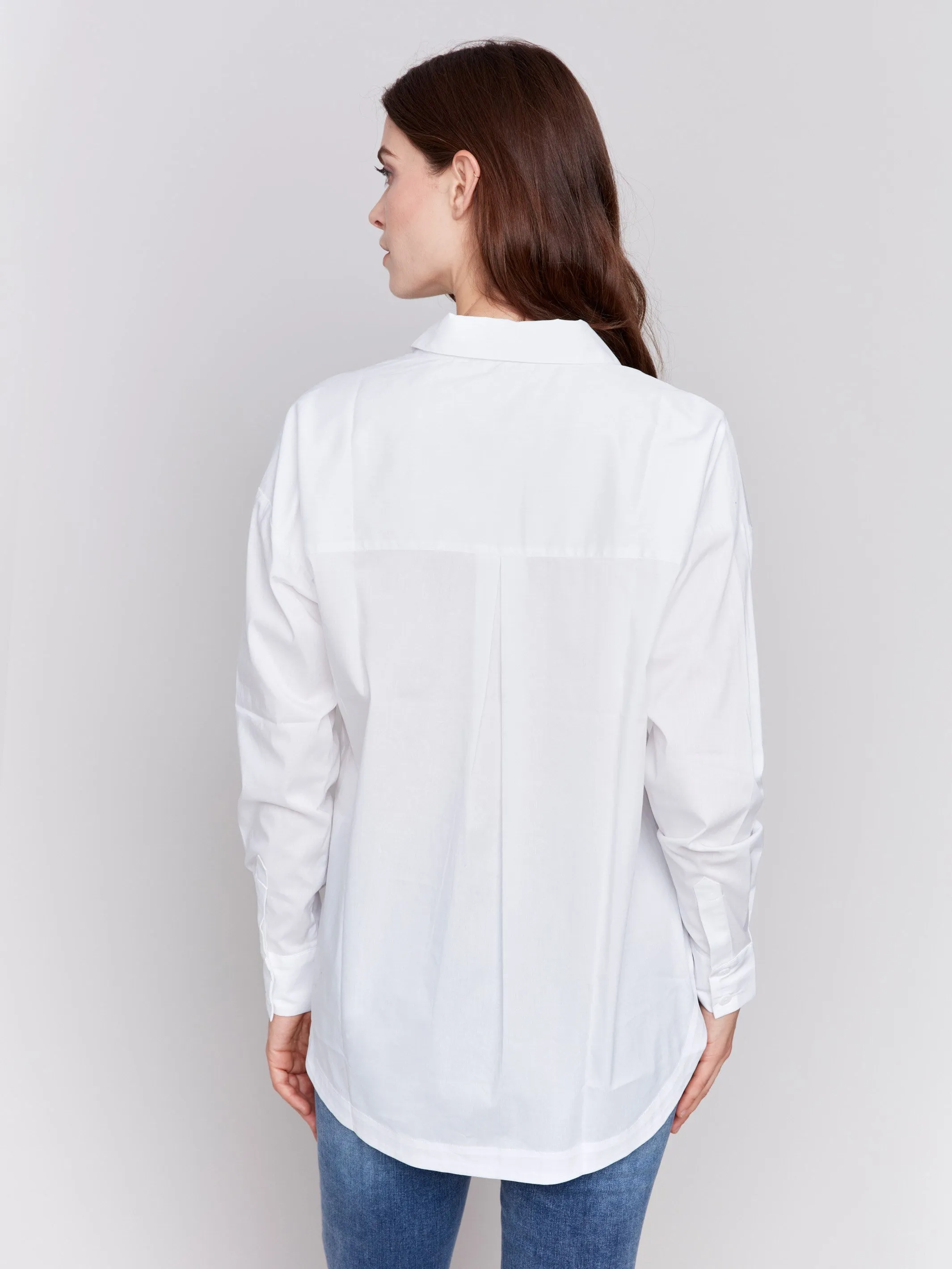 Loose Fit Poplin Shirt - White