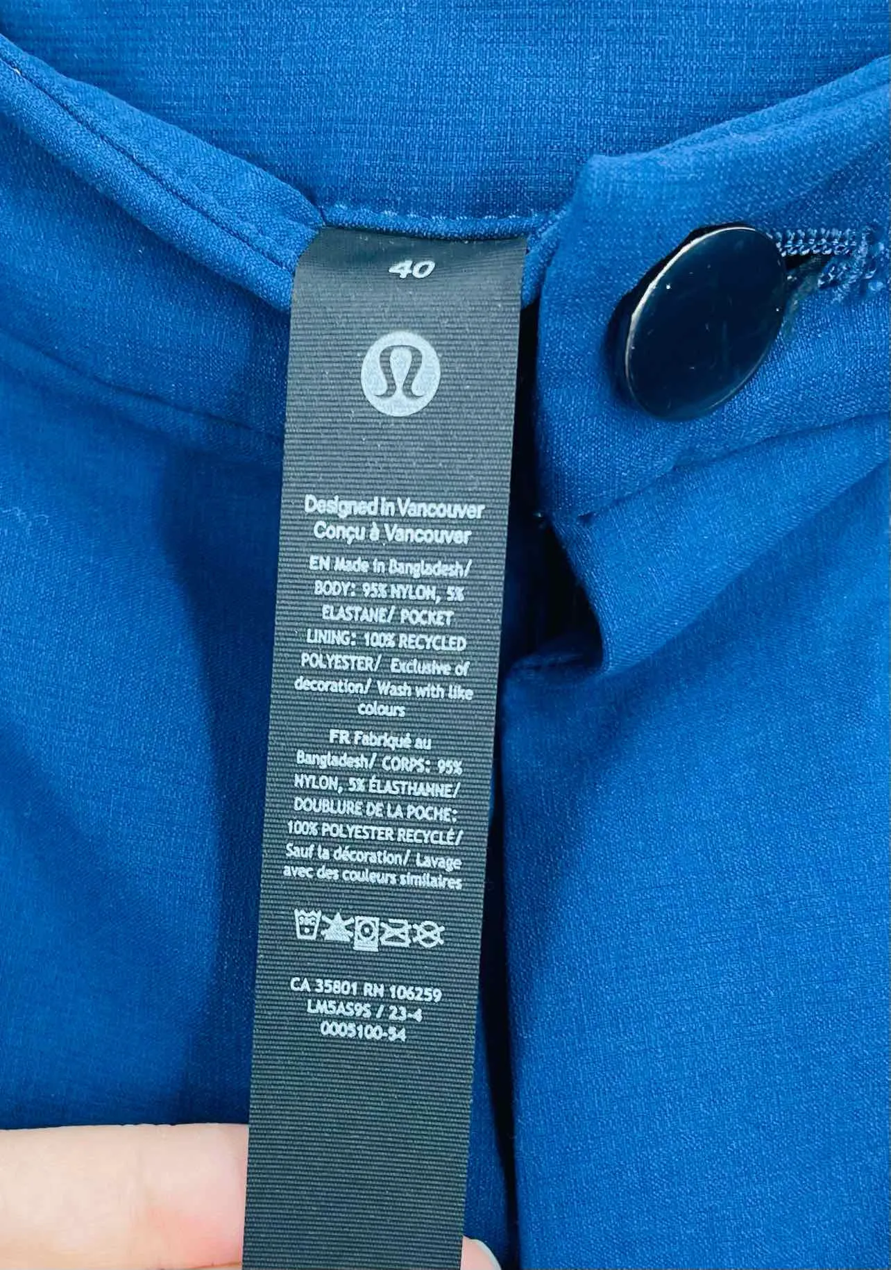 Lululemon Athletica Size 40 Navy Solid Men's Pants- Men's