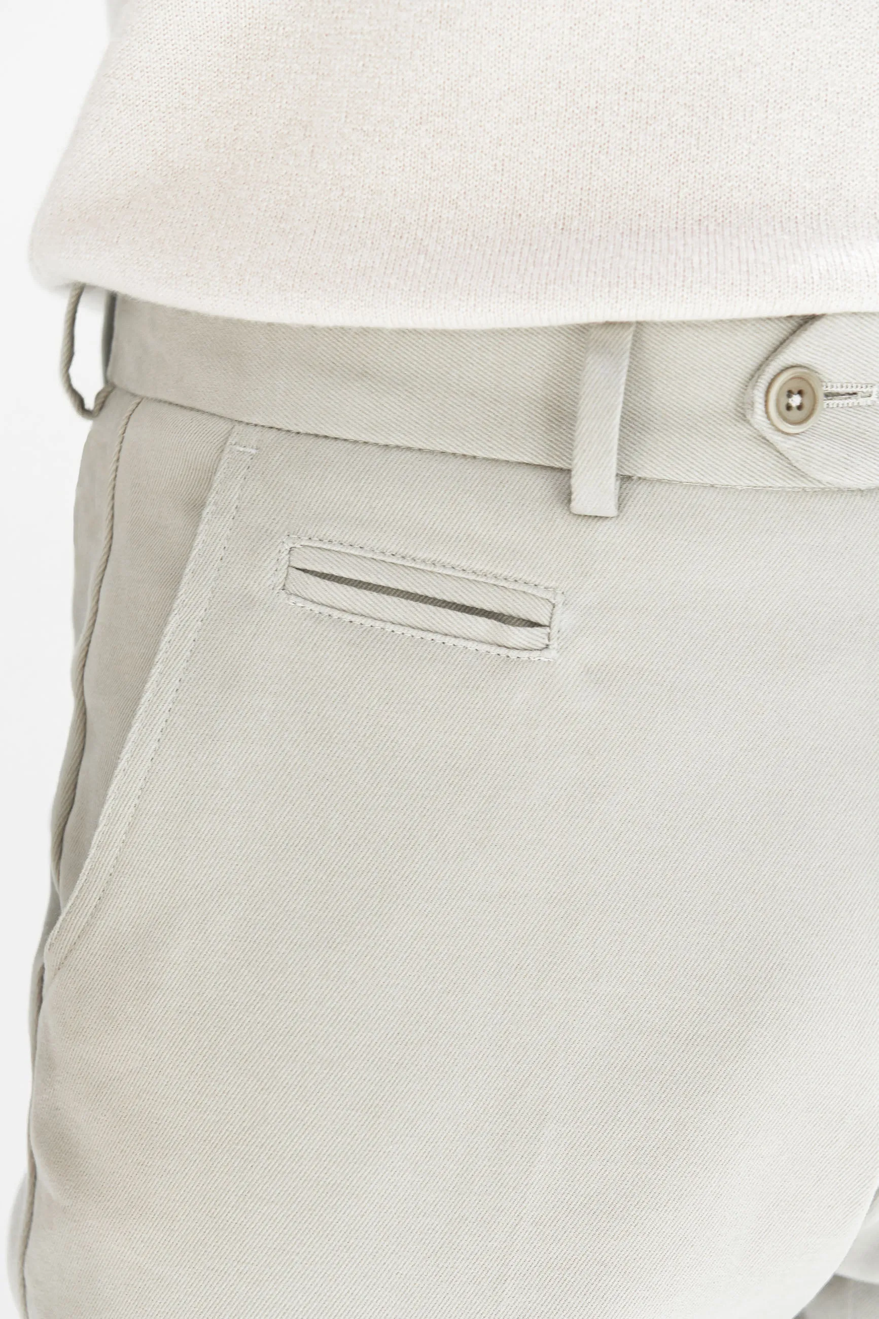 Mastic cotton and cashmere Garda trousers - Made in Italy