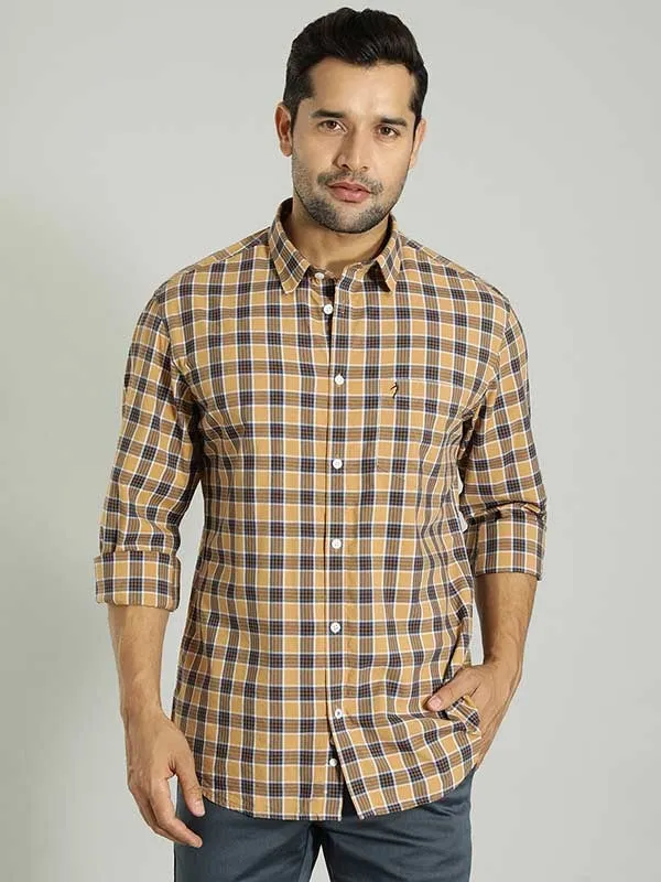 Men Checked Full Sleeve Cotton Blend Shirt