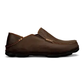 Men's Olukai | Moloa Leather Shoe | Dark Wood and Dark Java