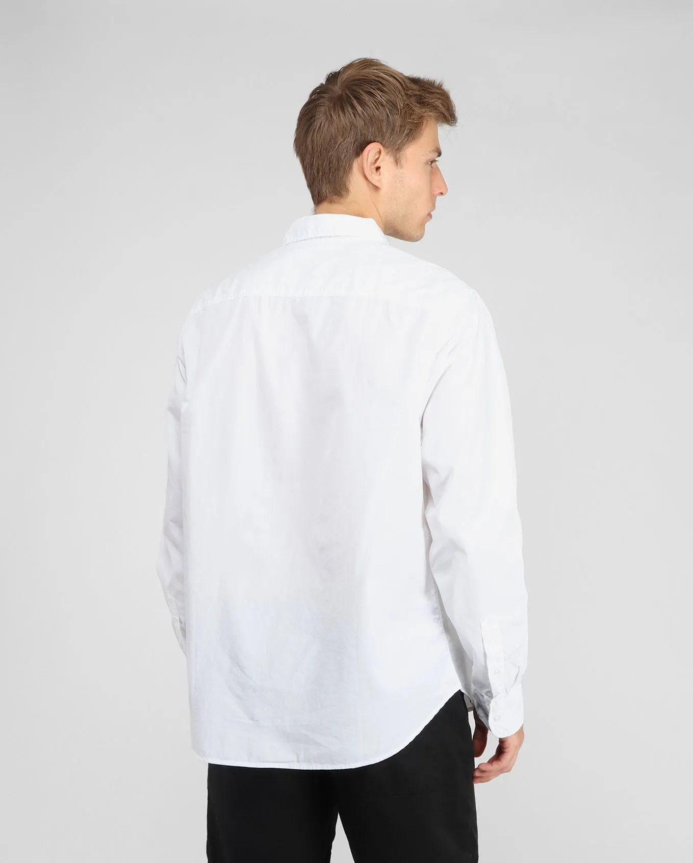 MEN'S POPLIN EASY SHIRT / WHITE