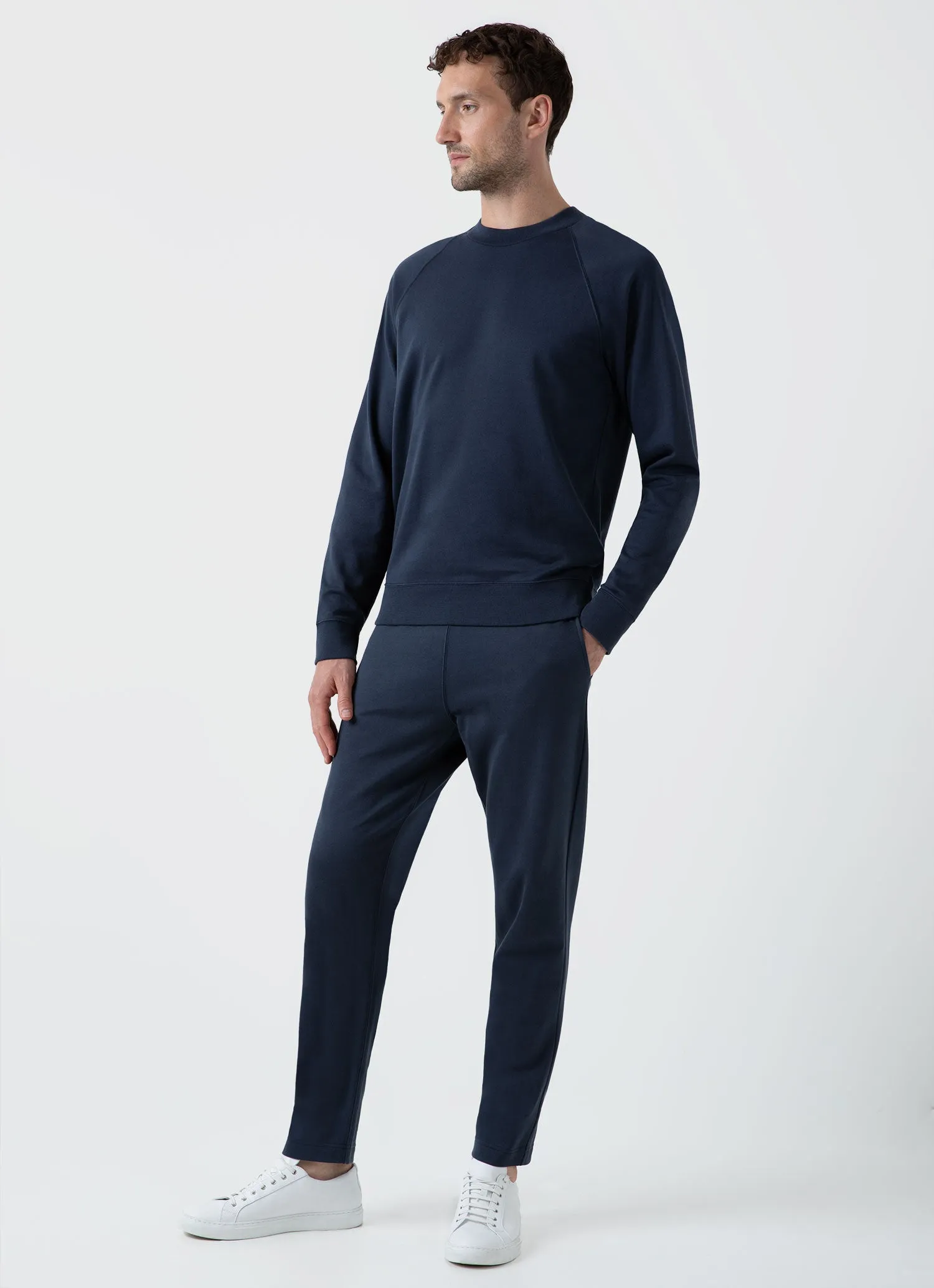 Men's Sea Island Cotton Sweatshirt in Navy