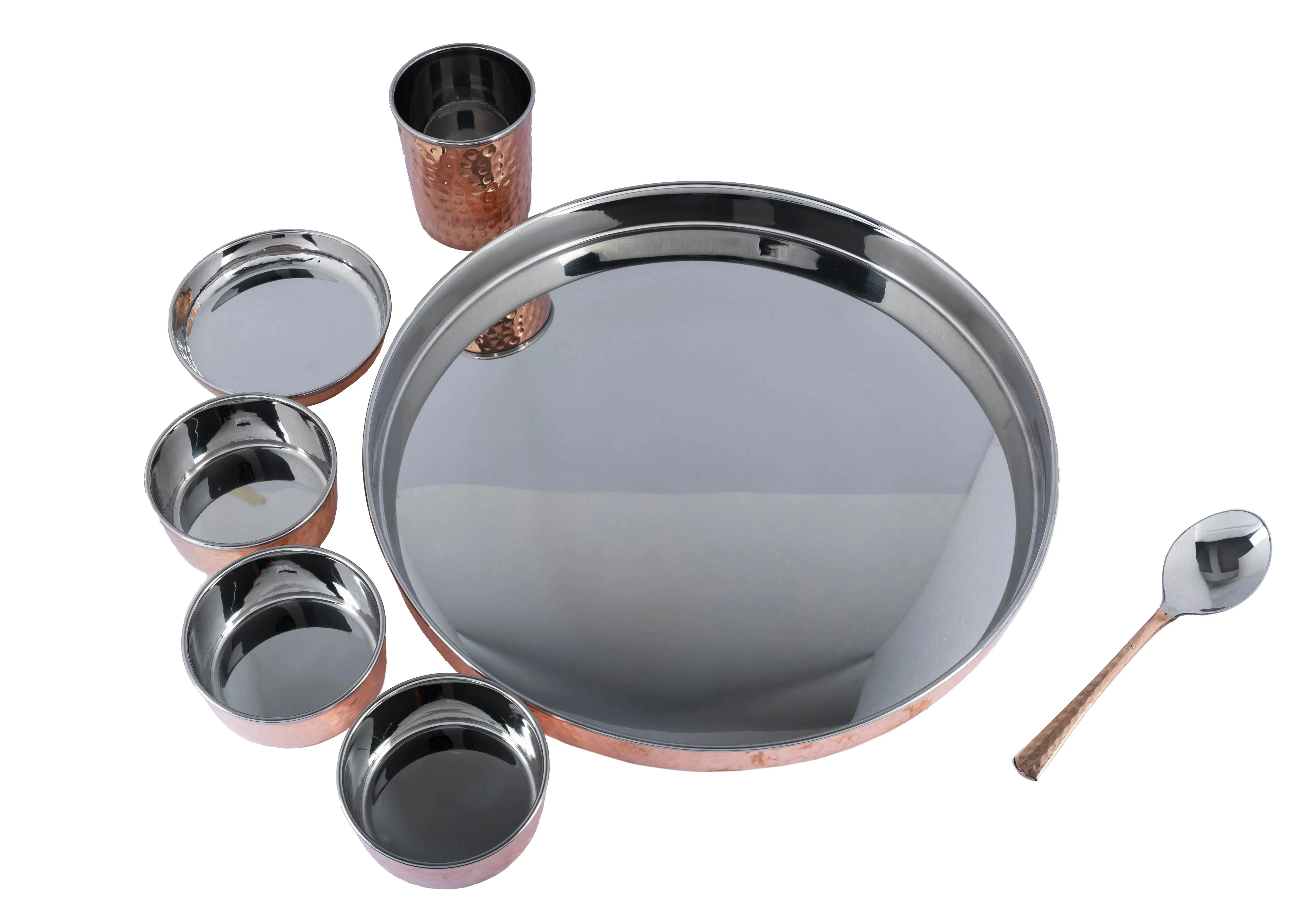 Metal Food Thali With Bowls