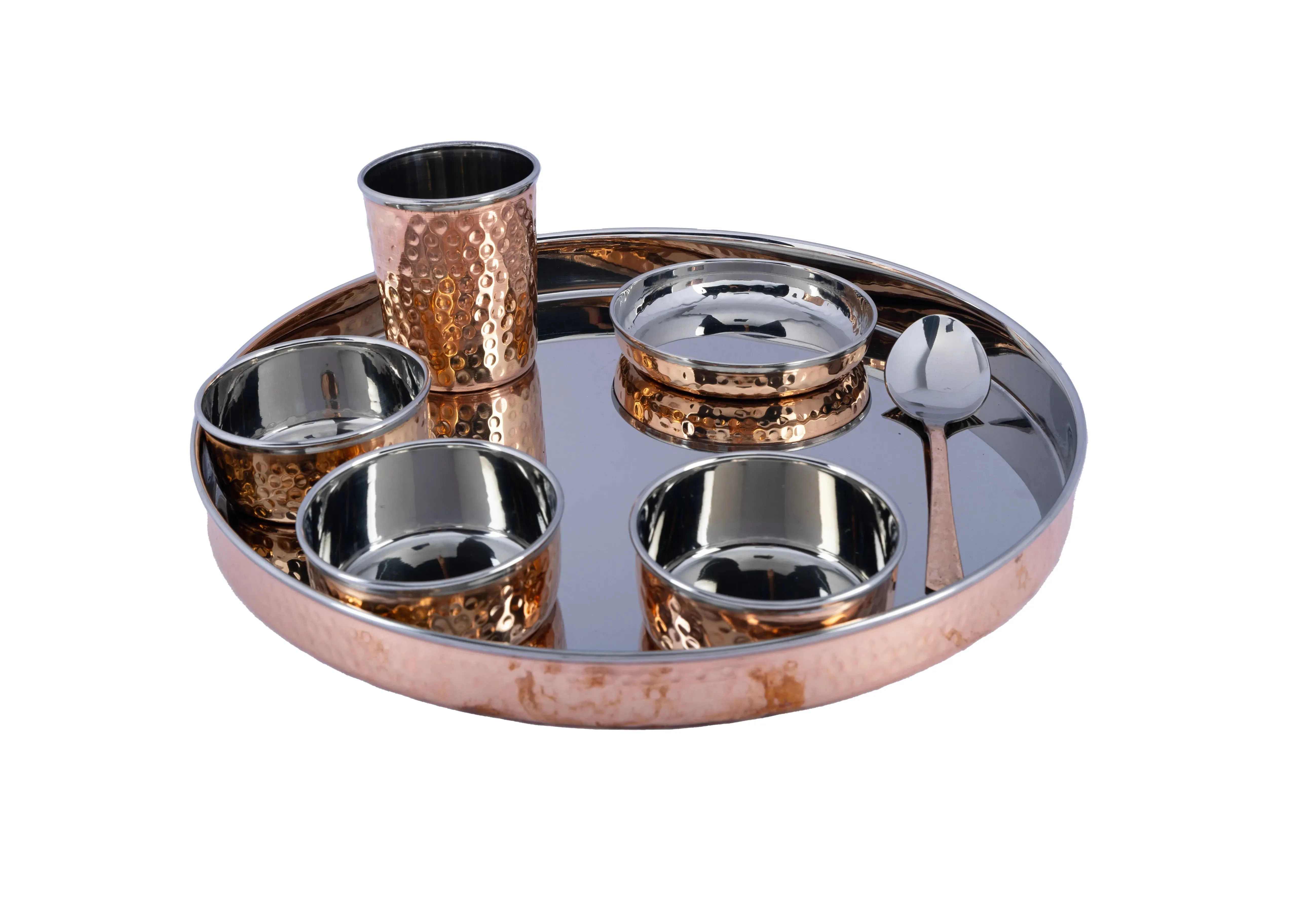 Metal Food Thali With Bowls