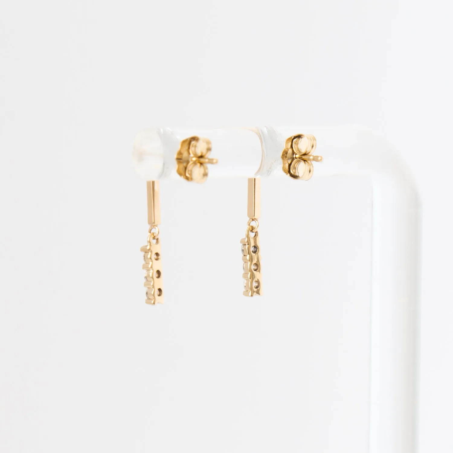 Pavé Drop Bar Earrings