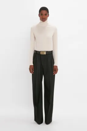 Polo Neck Jumper In Ivory