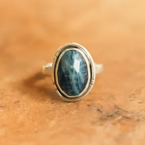 Ready to Ship - Chunky Apatite Boho Ring - Size 7.5 - .925 Sterling Silver - Apatite Silversmith Ring