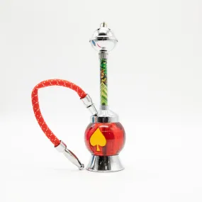 Red Bubble With Spade Hookah [One Hose]