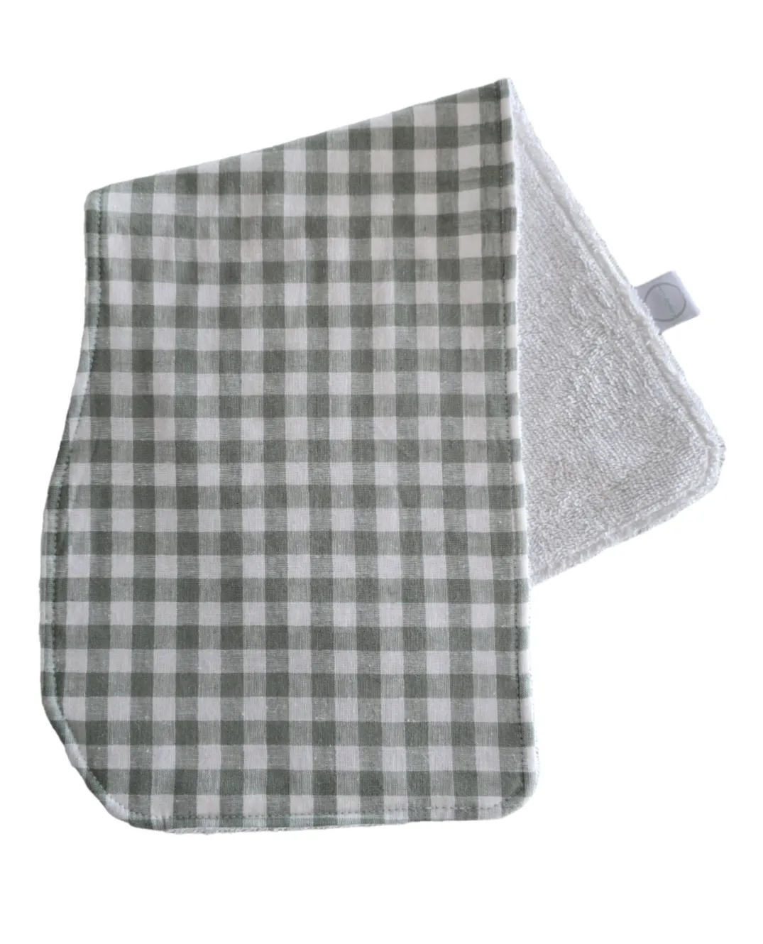 Sage Gingham Burp Cloth