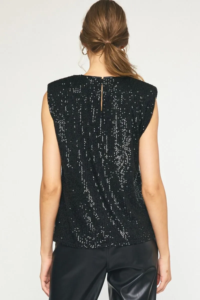 Sequin Sleeveless Top