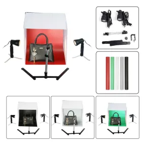 SMAXPRO™ Mini 24" Halogen Photo Studio Box Cube: Foldable Light Room Tent Kit w/ 5 Backdrops