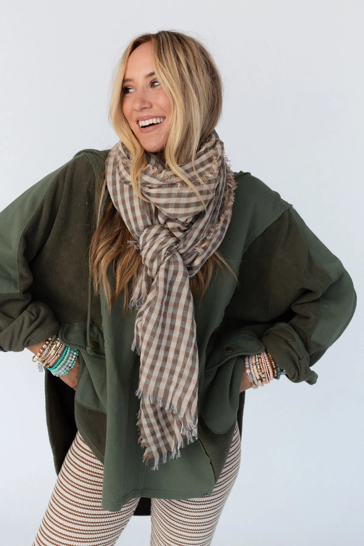 Stagecoach Plaid Scarf - Khaki Multi