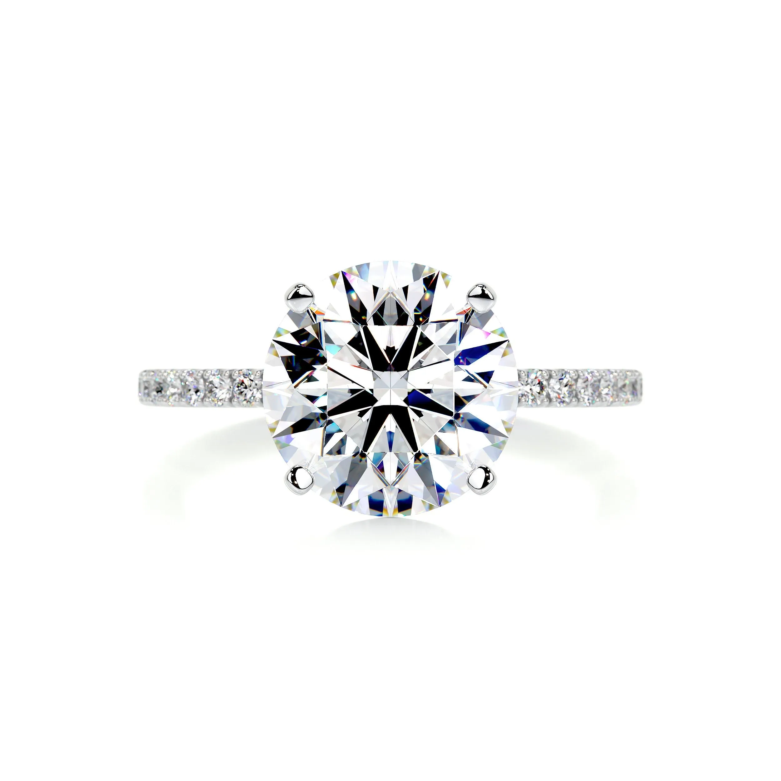 Stephanie Moissanite & Diamonds Ring -18K White Gold (RTS)