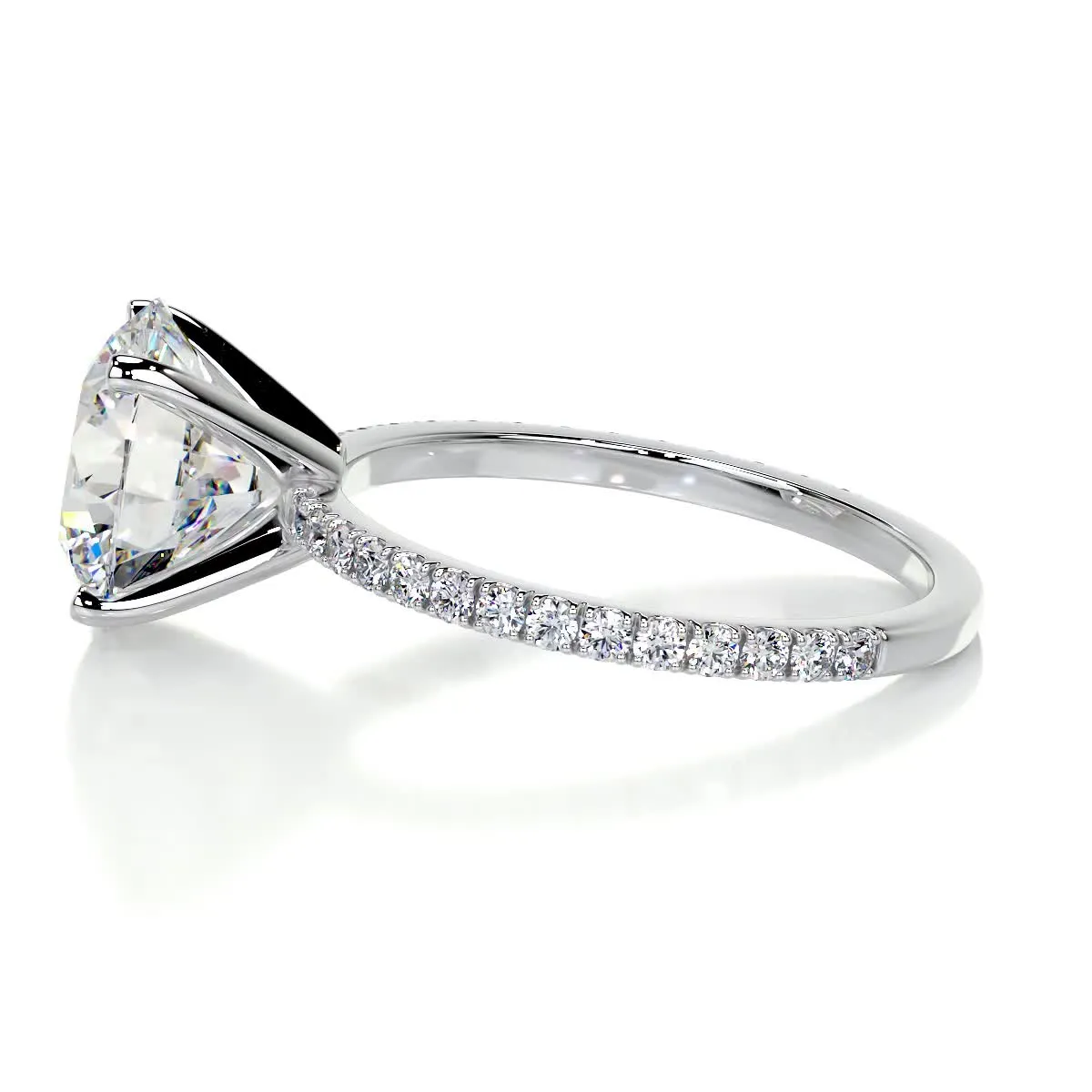 Stephanie Moissanite & Diamonds Ring -18K White Gold (RTS)