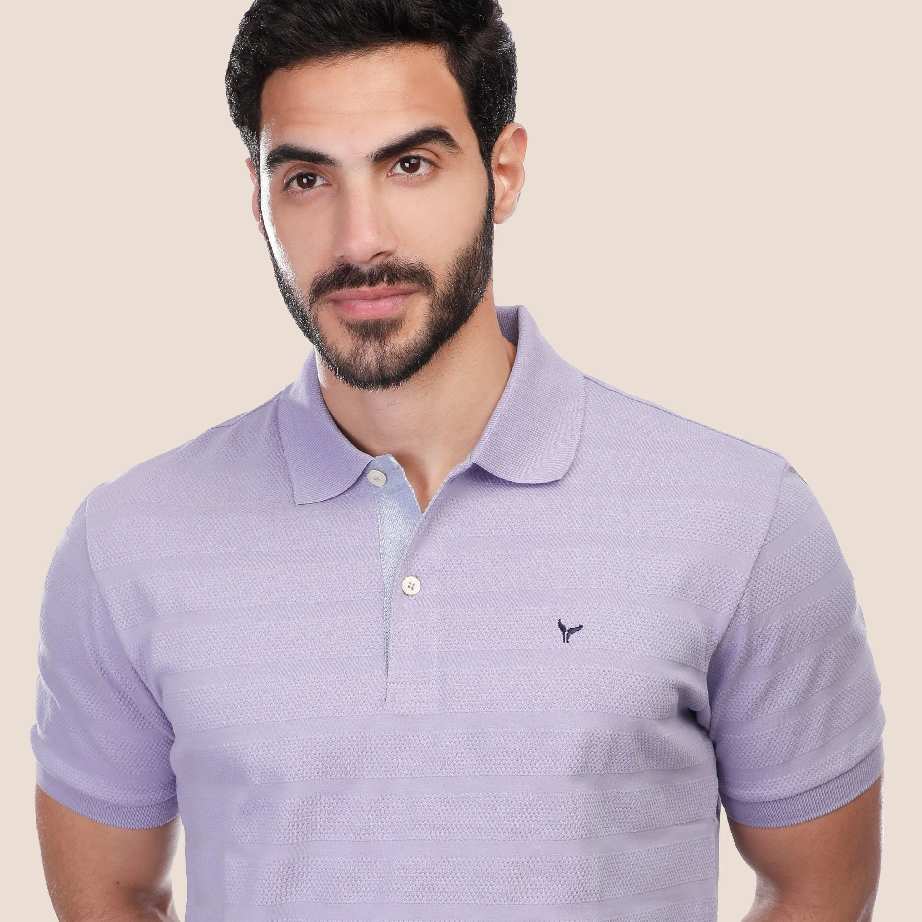 Textured Polo Shirt - Lavender