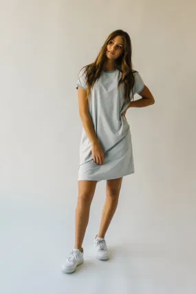 The Brinkerhoff Striped T-Shirt Dress in Ivory   Blue