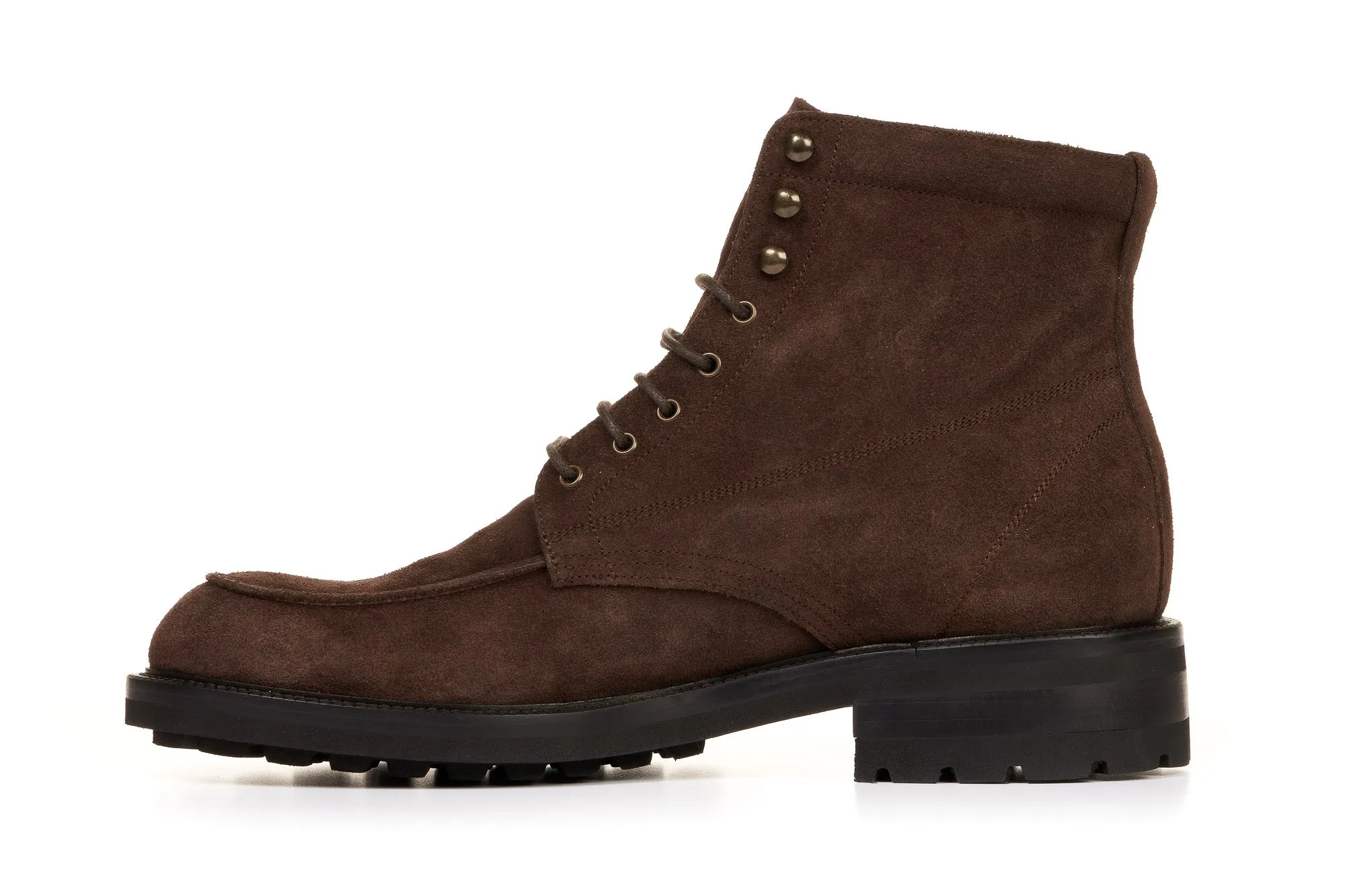 The Stryker Moc-Toe Boot - Dark Brown Suede