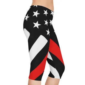 Thin Red Line Stars n Stripes Women's Capri Leggings