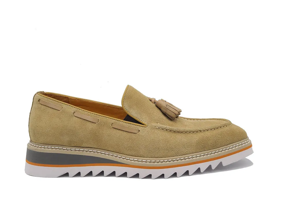 Venetian Suede Loafer with Calfskin Tassel