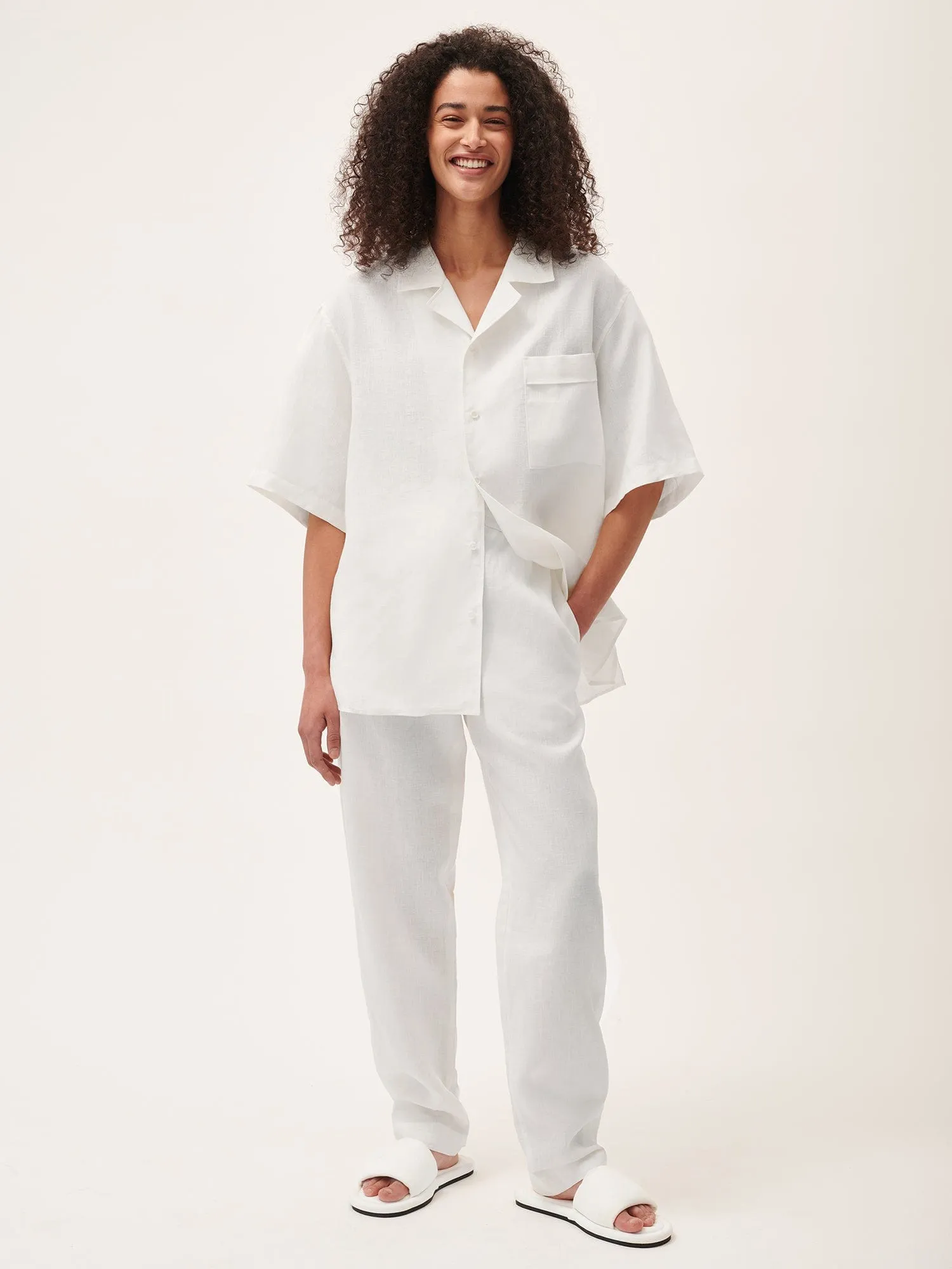 Women's DNA Aloe Linen Trousers—off-white