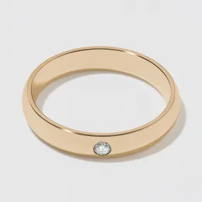 Yellow Gold Classic Diamond Wedding Band - Polished 4mm