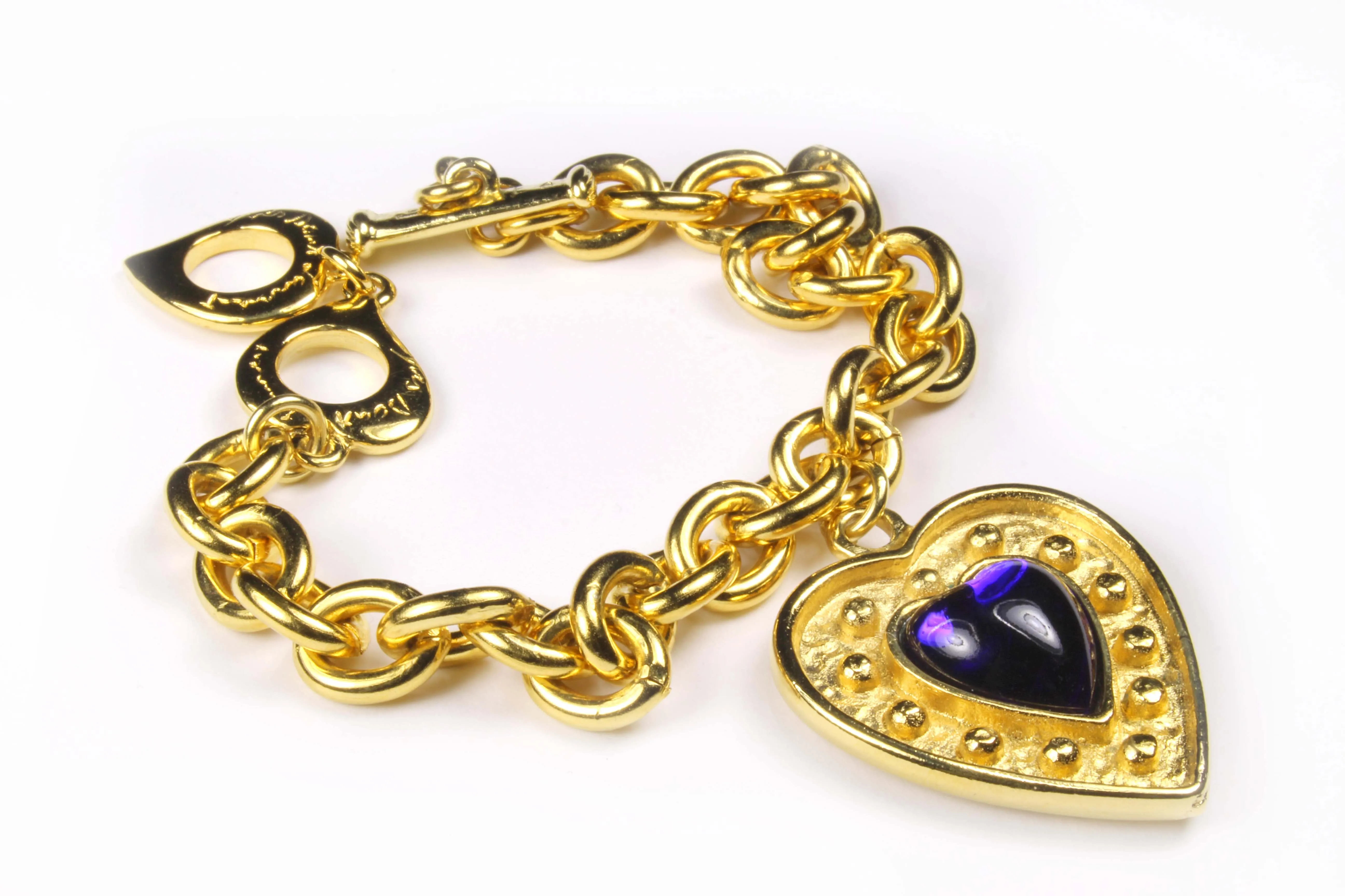 YVES SAINT LAURENT blue heart charm bracelet